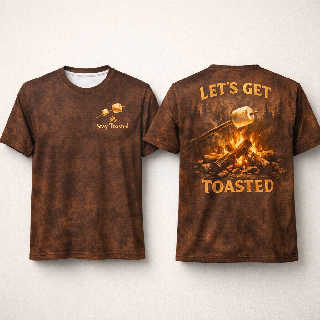 Let’s Get Toasted – Funny Camping Campfire T-Shirt