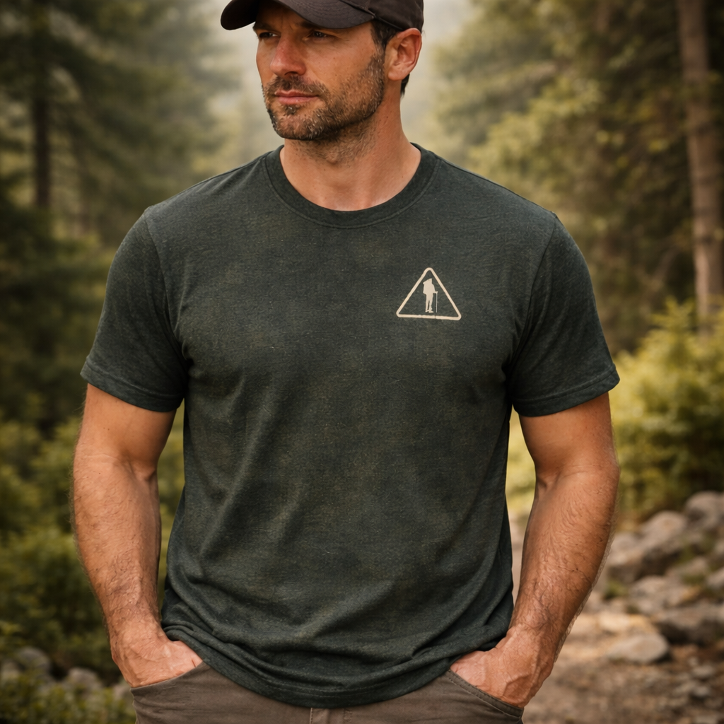 Hiking Is Just Walking Where You Might Die – Dark Humor Hiking T-Shirt