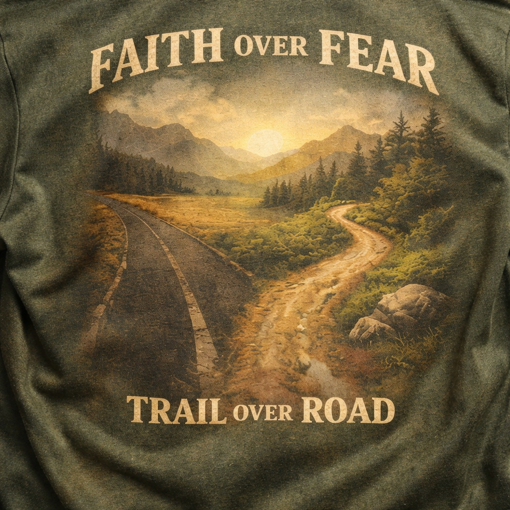 Faith Over Fear – Trail Over Road Hiking T-Shirt