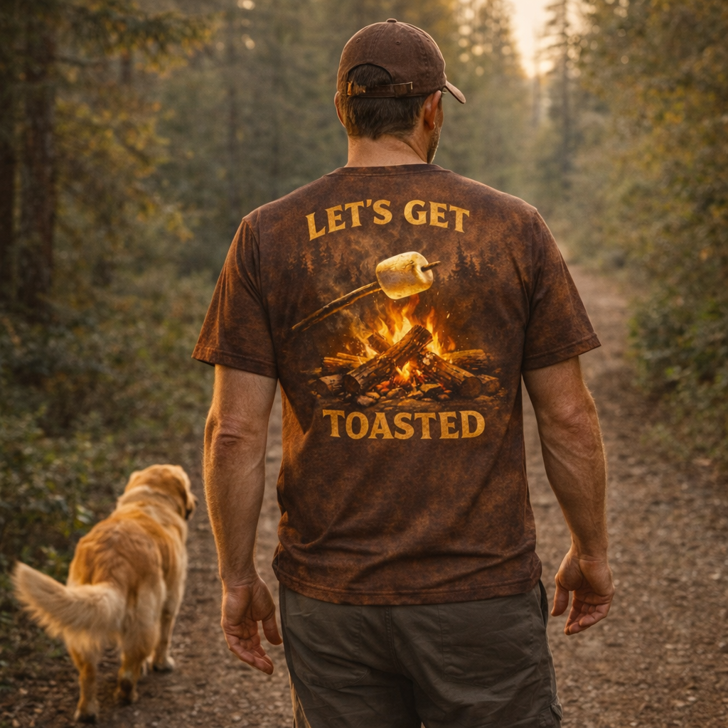 Let’s Get Toasted – Funny Camping Campfire T-Shirt