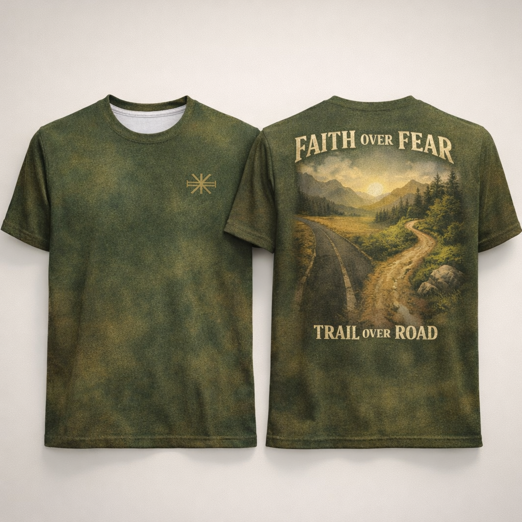 Faith Over Fear – Trail Over Road Hiking T-Shirt