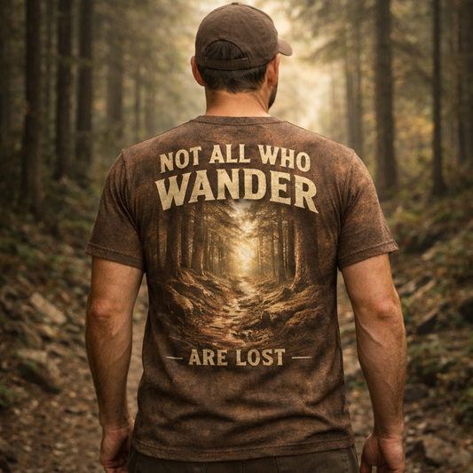 Not All Who Wander Are Lost – Forest Hiking T-Shirt