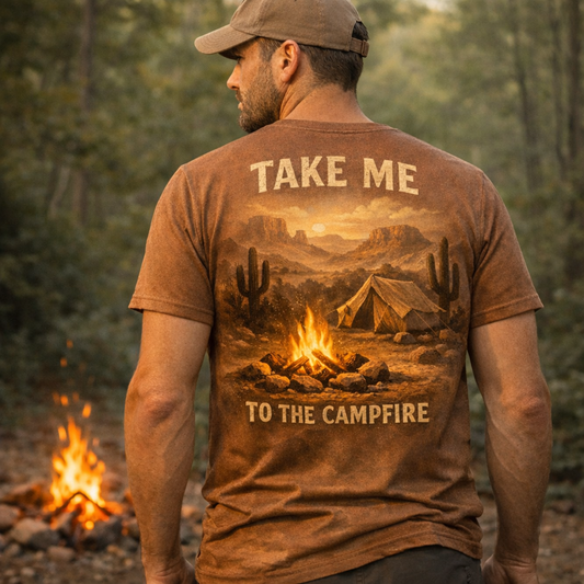 Take Me To The Campfire – Camping Adventure T-Shirt