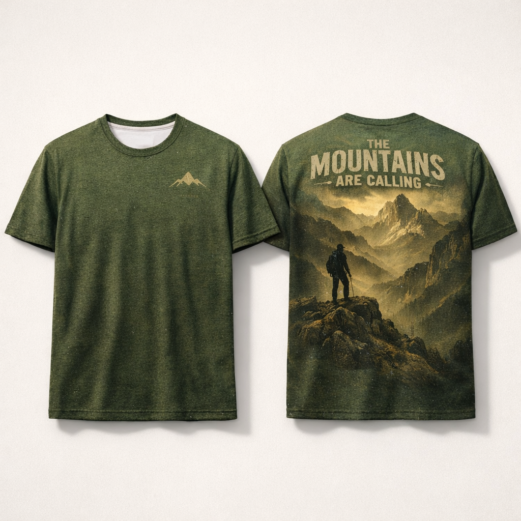 The Mountains Are Calling – Vintage Hiking Adventure T-Shirt