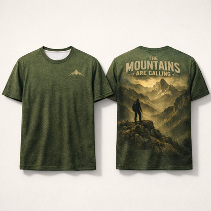 The Mountains Are Calling – Vintage Hiking Adventure T-Shirt