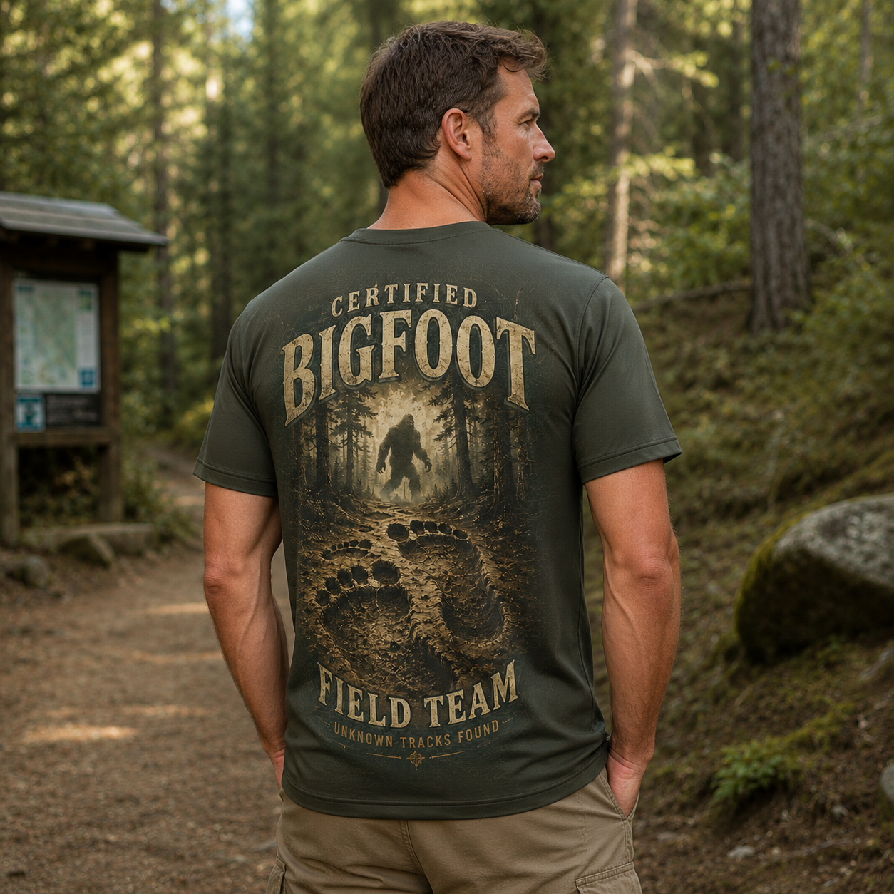 Certified Bigfoot Field Team Unknown Tracks Found T-Shirt
