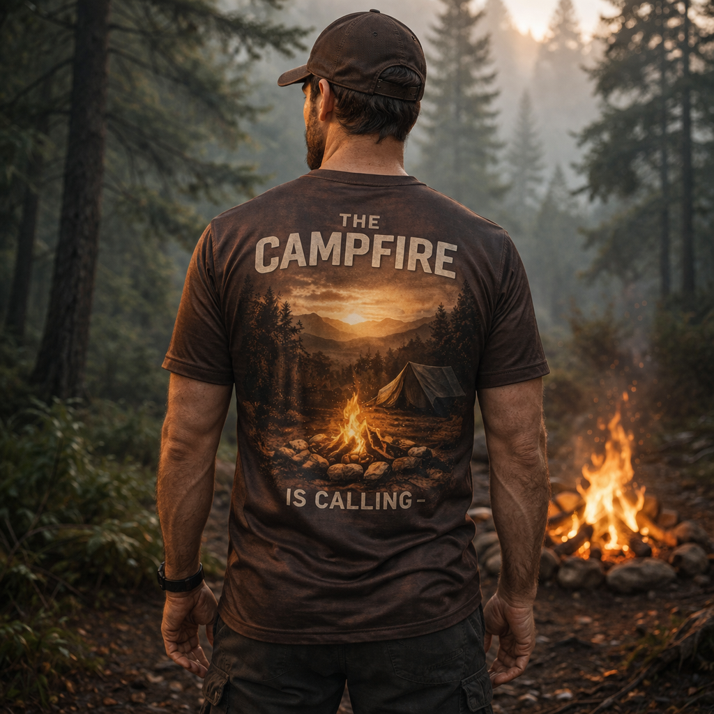 The Campfire Is Calling – Outdoor Camping T-Shirt