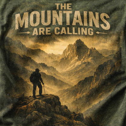The Mountains Are Calling – Vintage Hiking Adventure T-Shirt