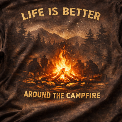 Life Is Better Around The Campfire – Camping Friends T-Shirt