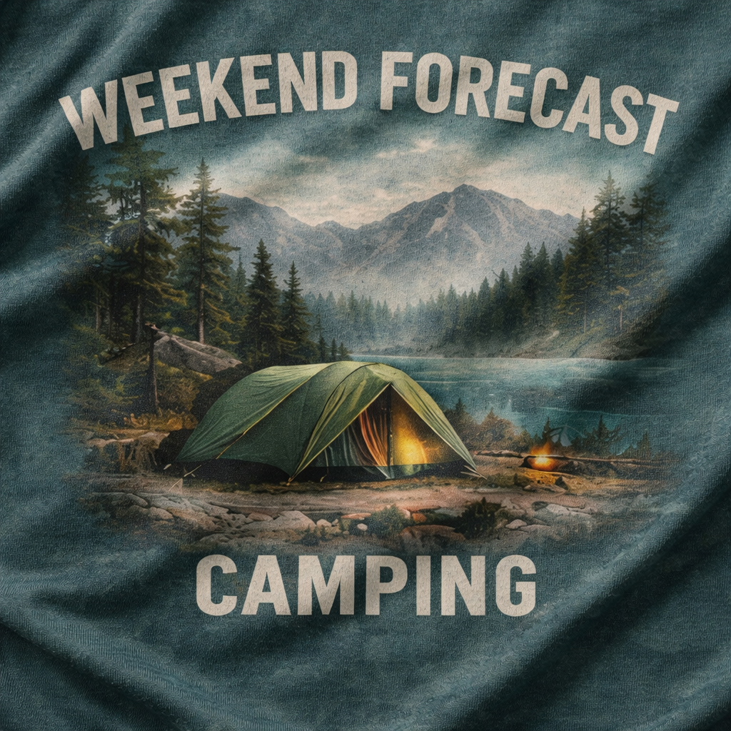 Weekend Forecast: Camping – Outdoor Lake Camping T-Shirt
