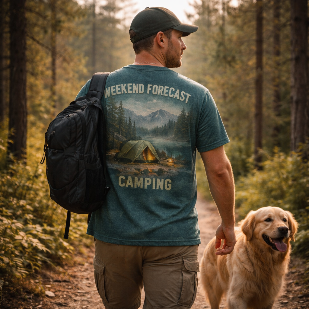 Weekend Forecast: Camping – Outdoor Lake Camping T-Shirt