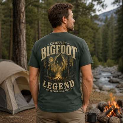 Campfire Bigfoot Legend Every Trail Has A Story T-Shirt