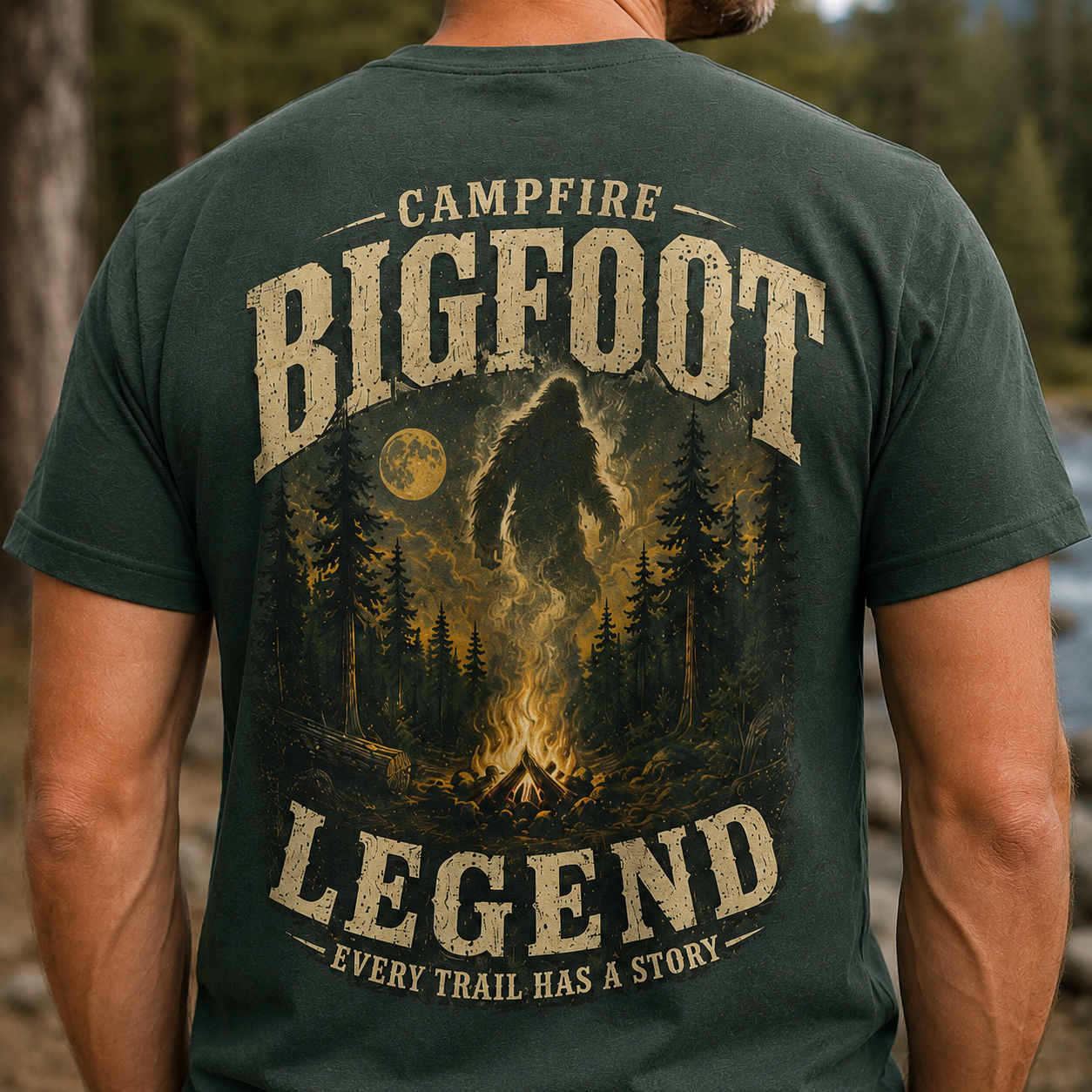 Campfire Bigfoot Legend Every Trail Has A Story T-Shirt