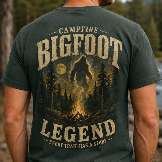Campfire Bigfoot Legend Every Trail Has A Story T-Shirt