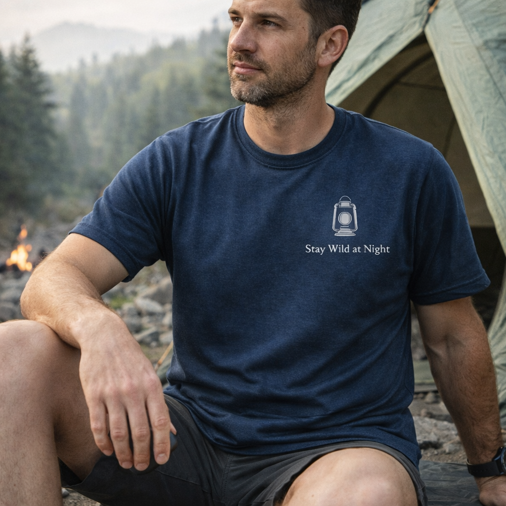 Find Me Where The Fire Glows – Camping Night T-Shirt