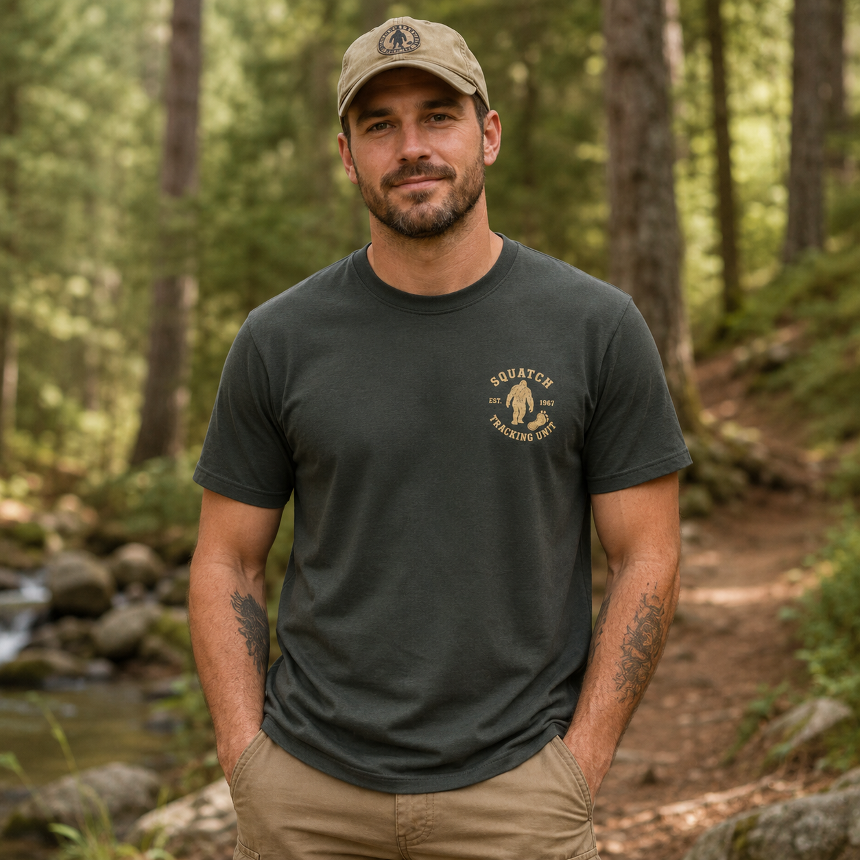 Official Squatch Tracking Unit Follow The Footprints T-Shirt