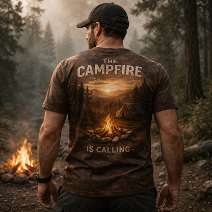 The Campfire Is Calling – Outdoor Camping T-Shirt