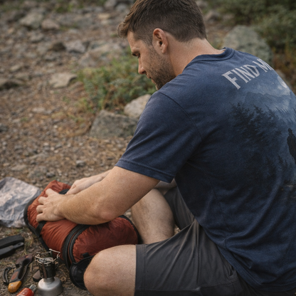 Find Me Where The Fire Glows – Camping Night T-Shirt