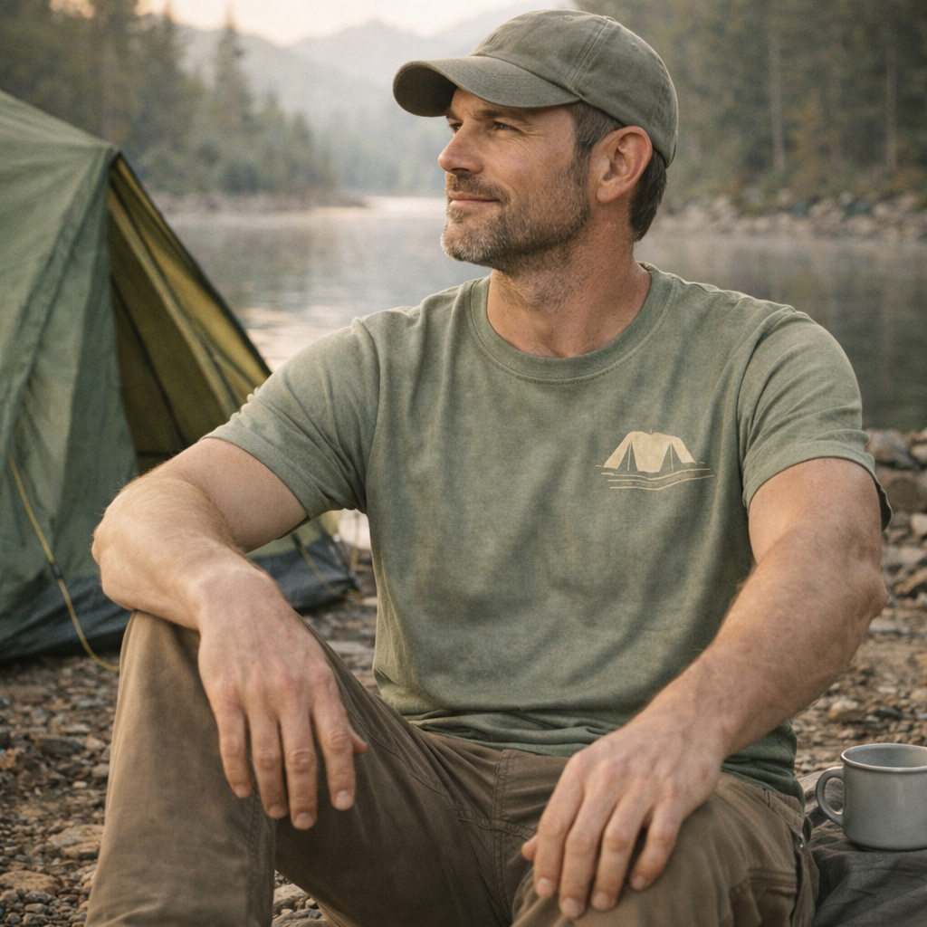 Happiness Is Camping – Lakeside Camping T-Shirt
