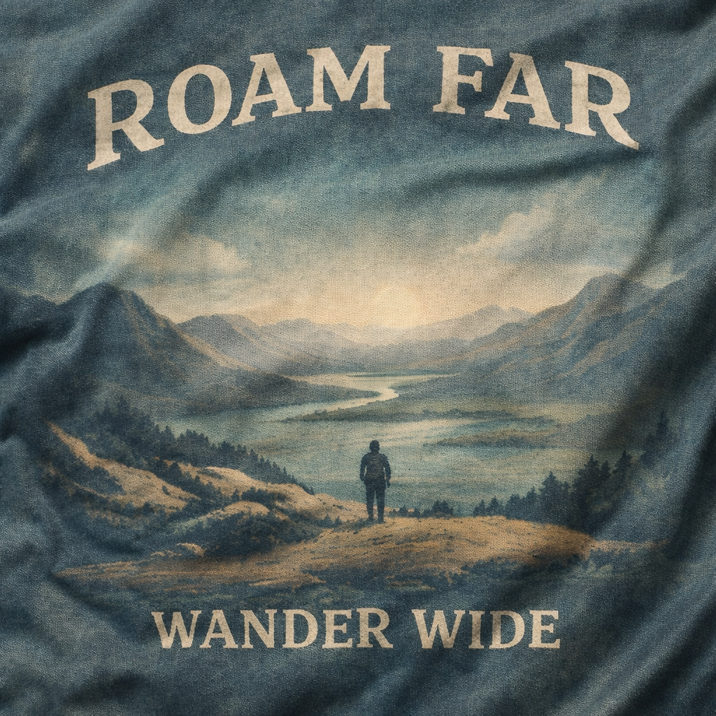 Roam Far, Wander Wide – Scenic Hiking T-Shirt