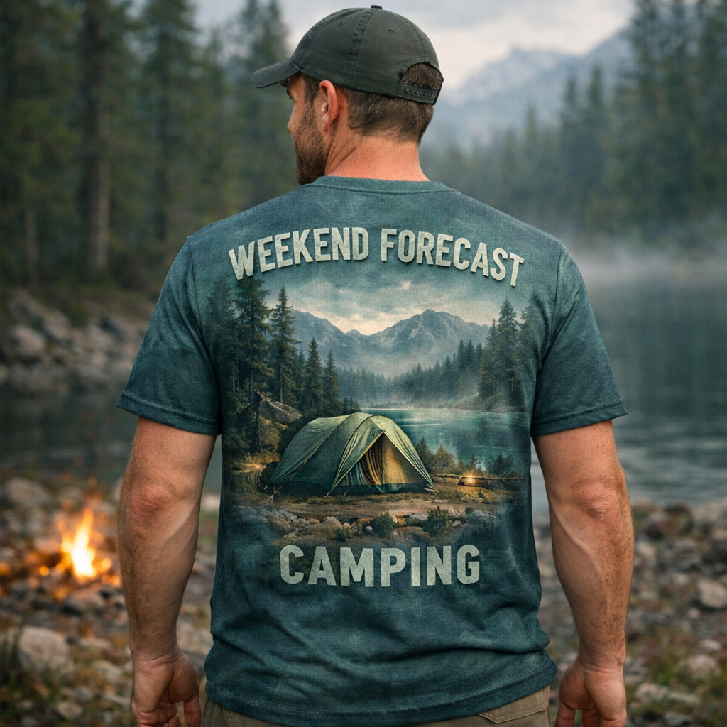 Weekend Forecast: Camping – Outdoor Lake Camping T-Shirt